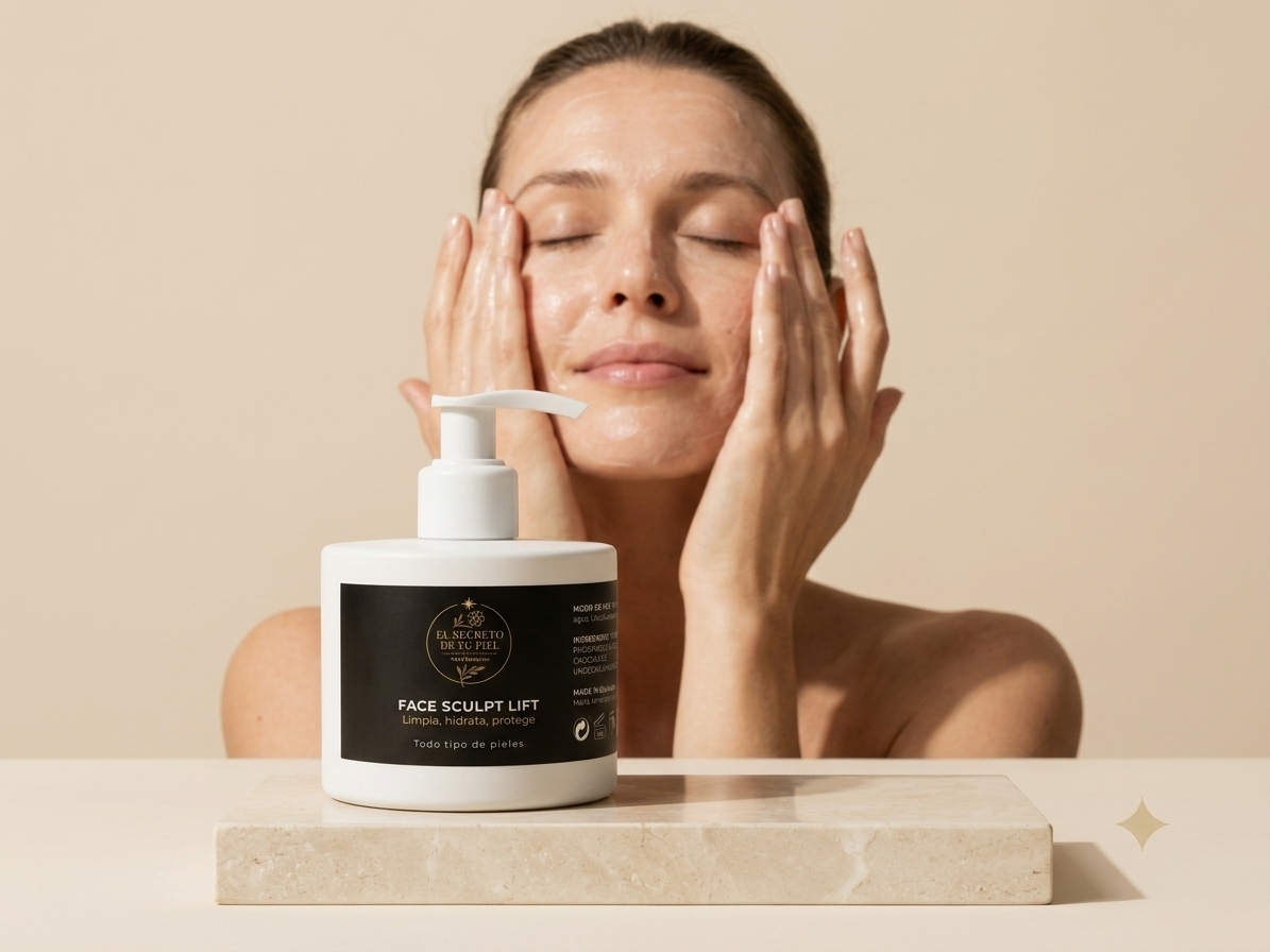 Face Sculpt Lift · El Secreto de Tu Piel - Modelo aplicando el producto