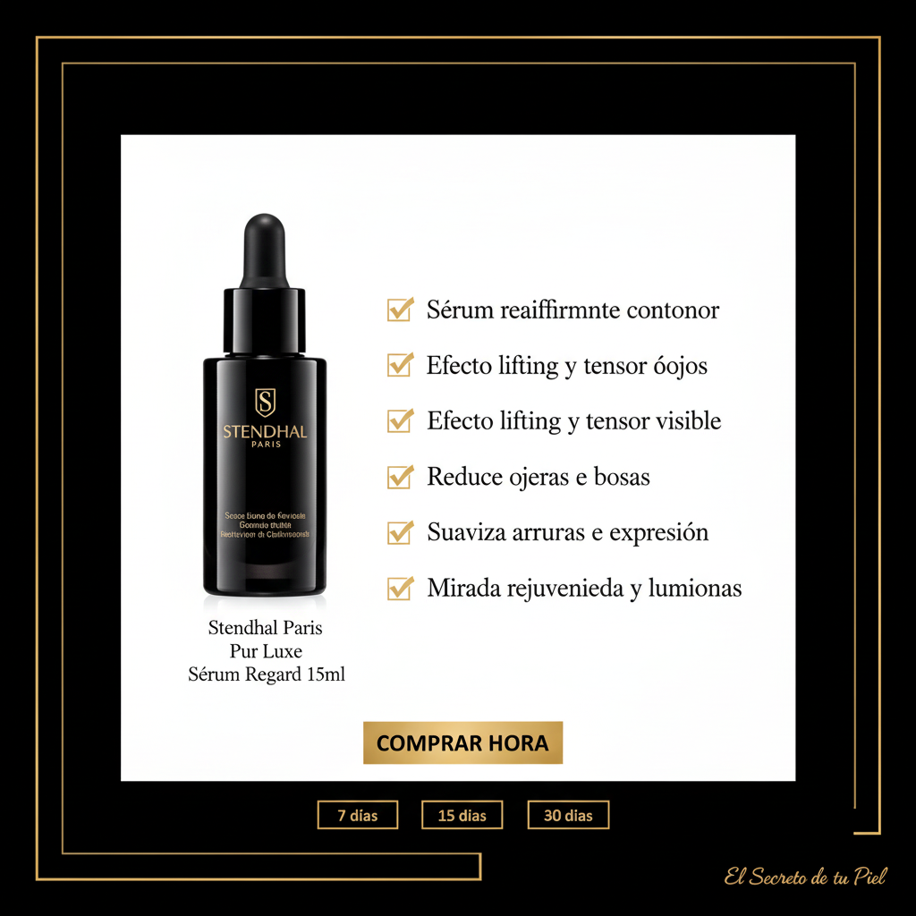 Infografía beneficios Stendhal Pur Luxe Sérum Regard
