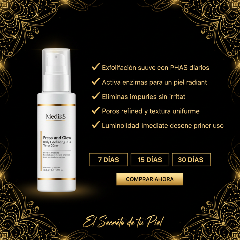 Infografía beneficios Medik8 Press & Glow